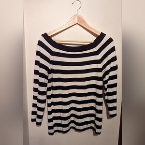 Black house white market 3/4 sleeve boat neck top